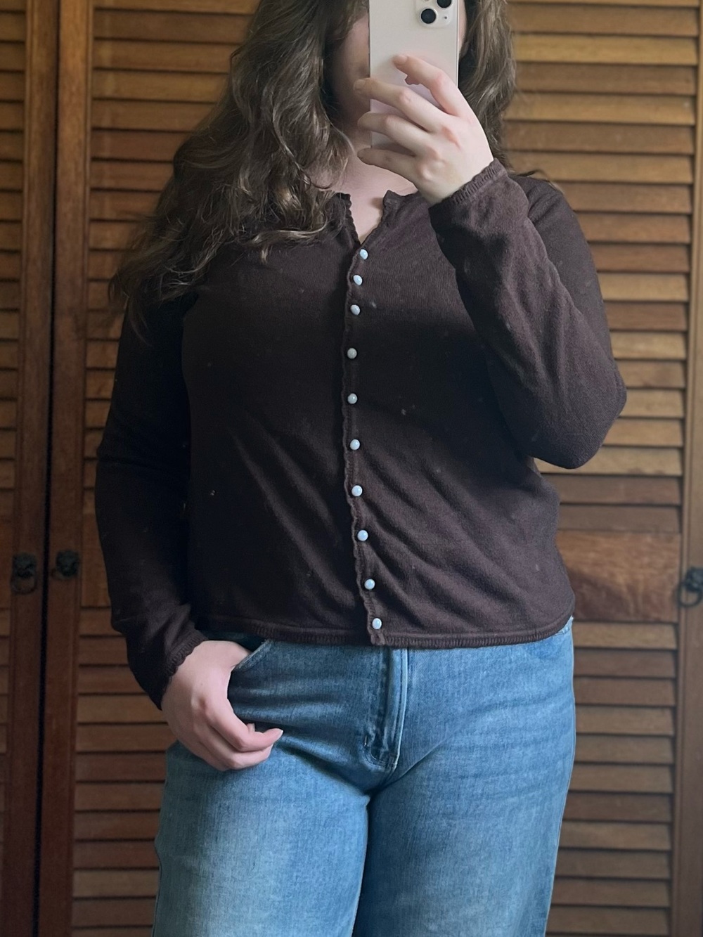 White Stag Brown Knit Sweater Top